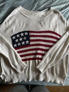 Miracle knit Sweater with American Flag Knit Stockholm style Americana fisherman
